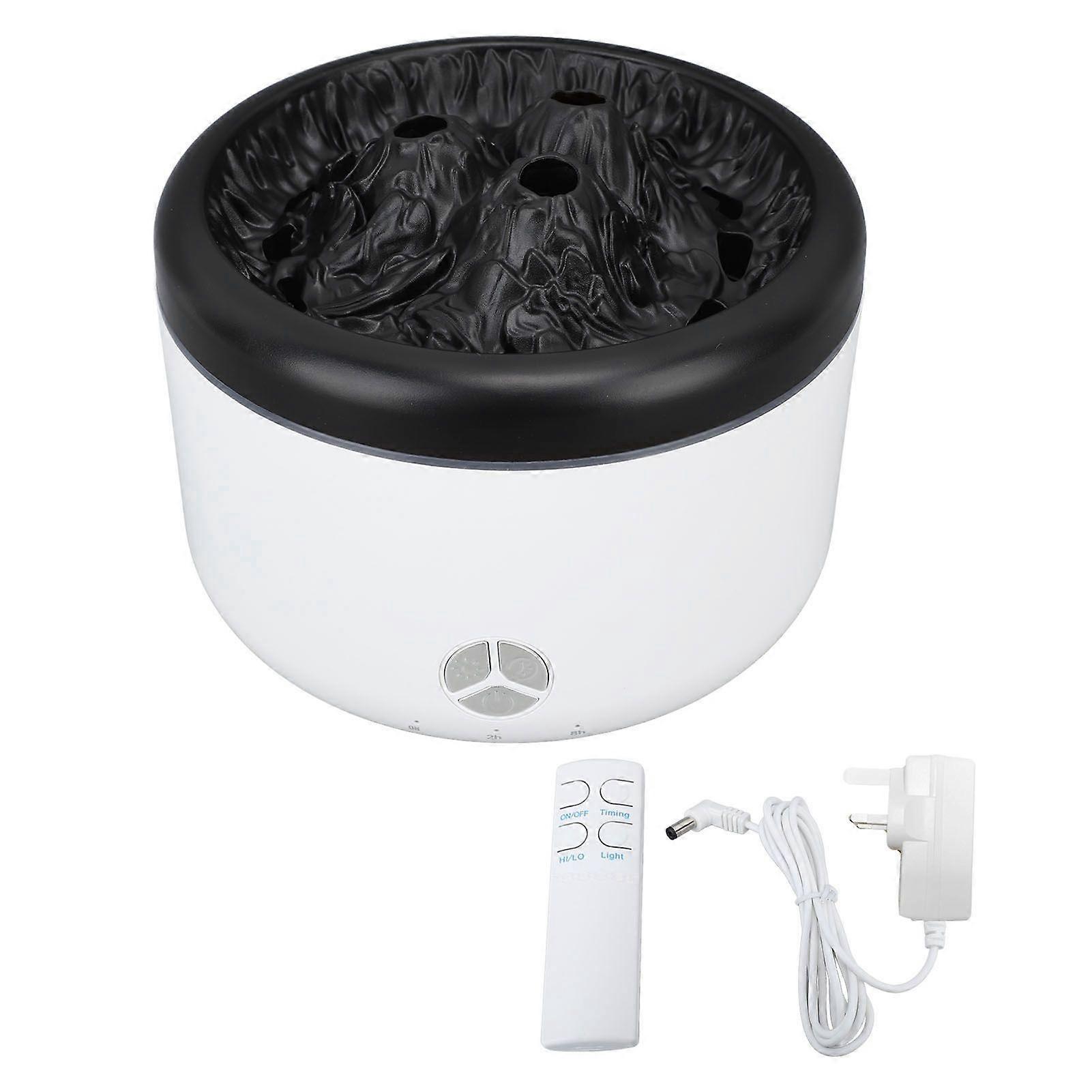Flame Essential Oil Diffuser 500ml Aroma Diffuser Aromatherapy Diffuser Mist Humidifier with Remote Control for Home Office 100240V White UK Plug(YMCA