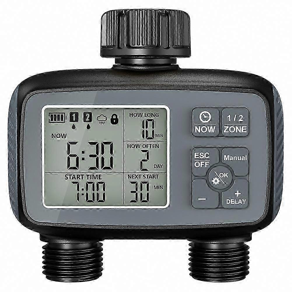Garden Hose & Yard Irrigation 2-Zone Programmable Sprinkler Timer for Automatic Lawn System