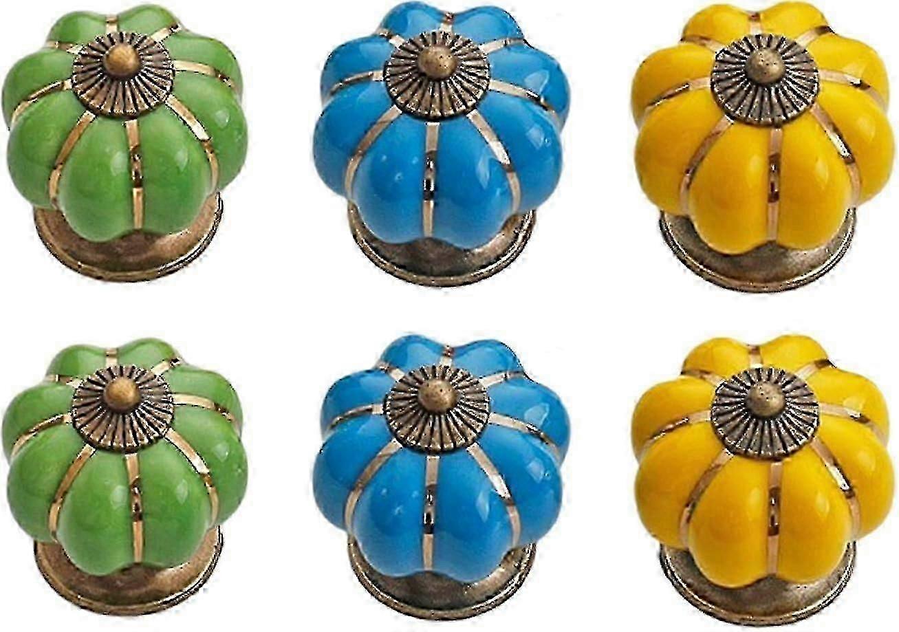 Ceramic Pumpkin Cabinet Hardware Dredge 6pcs/set Cd-6031-01
