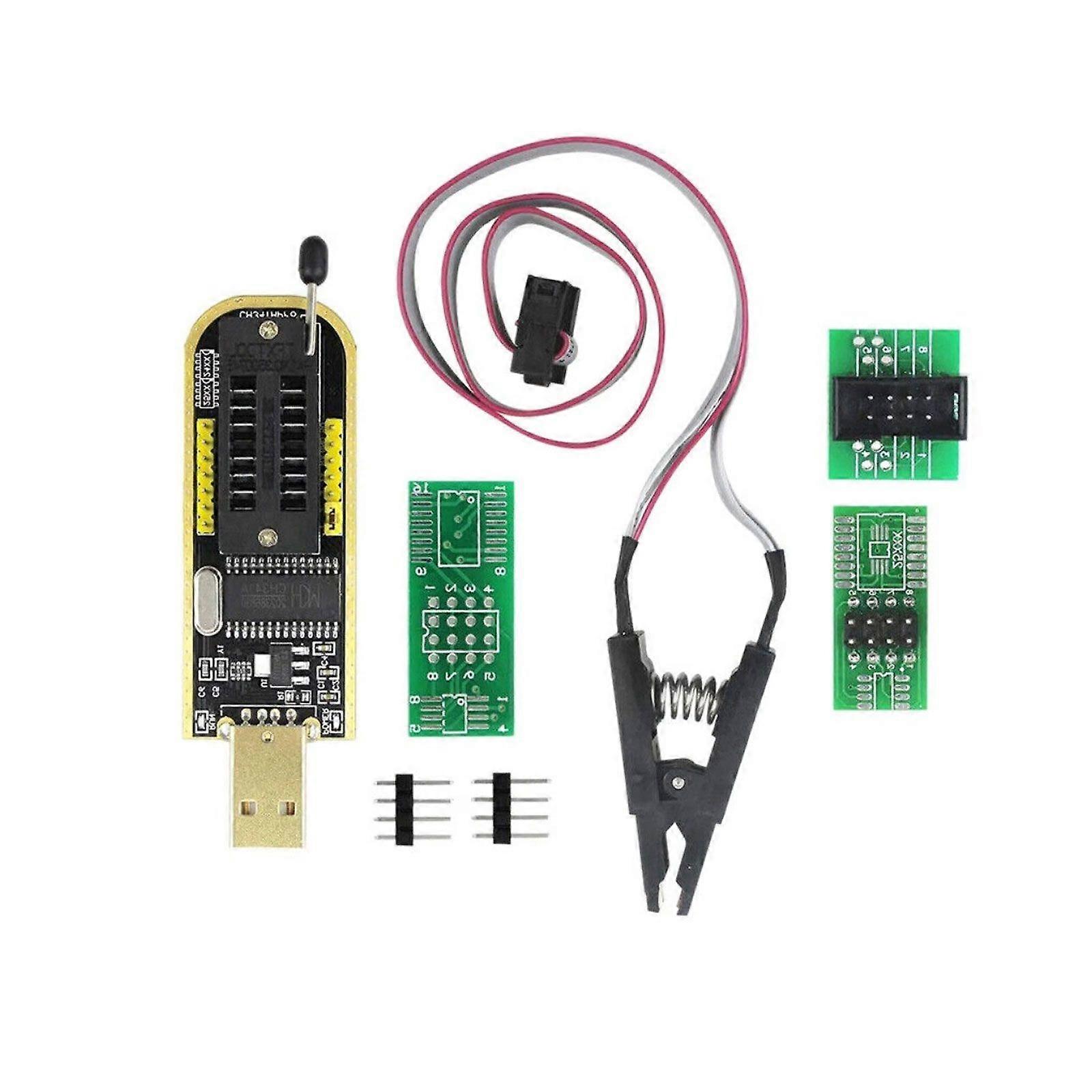 CH341A BIOS USB Programador/Gravador para EEPROM Série 24/25 com Adaptador de Clipe