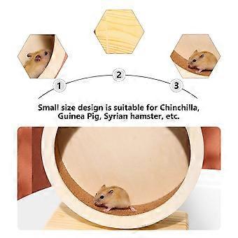 1PC Holzstummer Hamster Laufrad Chinchilla Hamster Sportspielzeug (Holzfarbe)