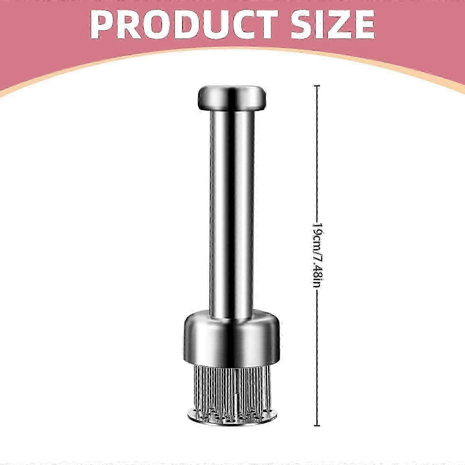 21-Needle Stainless Steel Meat Tenderizer Tool Compatible with Sharp Spikes