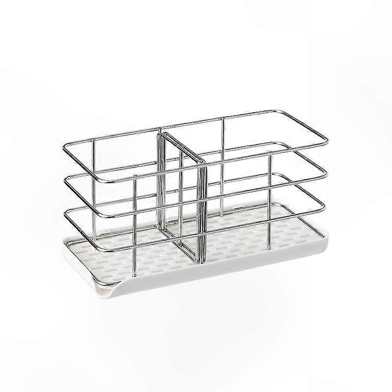 Kitchen Sink Organizer with Dish Drainer Tray, Compact Multi-Function Storage Solution (20x8.5x10CM)
