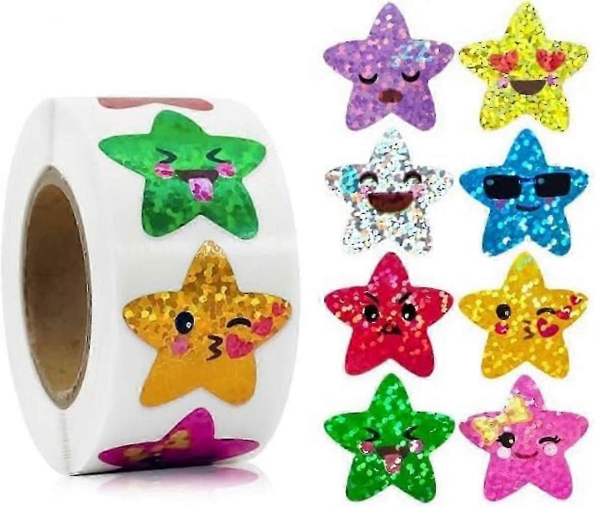 Shiny Foil Smiling Star Stickers