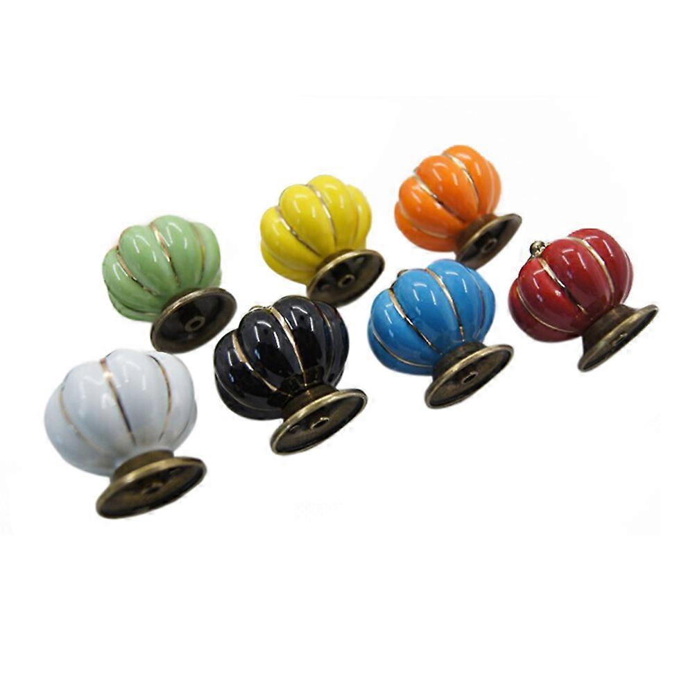 Round Drawer Knobs Ceramic Pull Handle for Kitchen Cupboard 7 Pieces Set