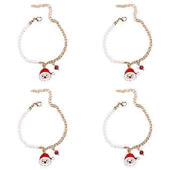 Festival Theme Pet Charm Necklace with Santa Pendant Christmas Cats Necklace Adjustable for Various Size Dog and Cats IWD