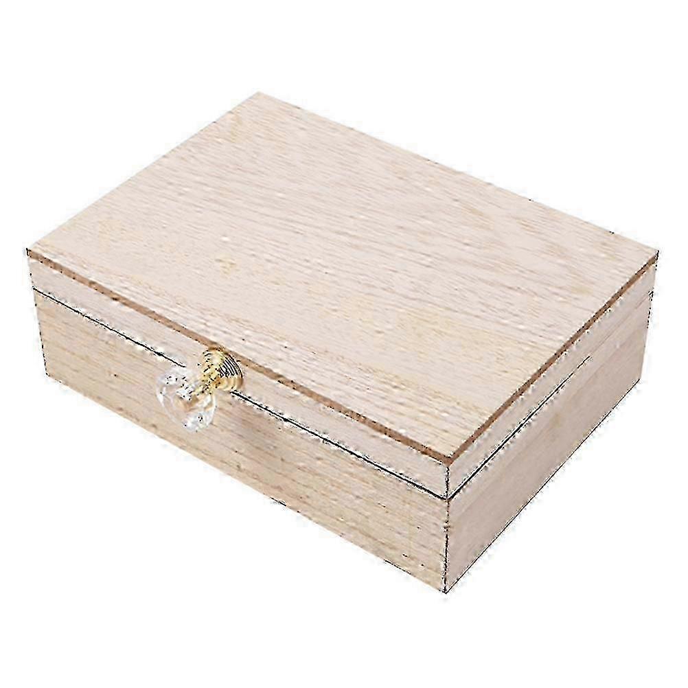 Natural Beige Wood Wedding Ring Box