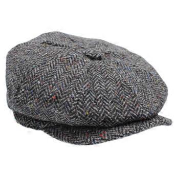 Lf Irsk Tweed Newsboy Kasket ZH280 Trækul