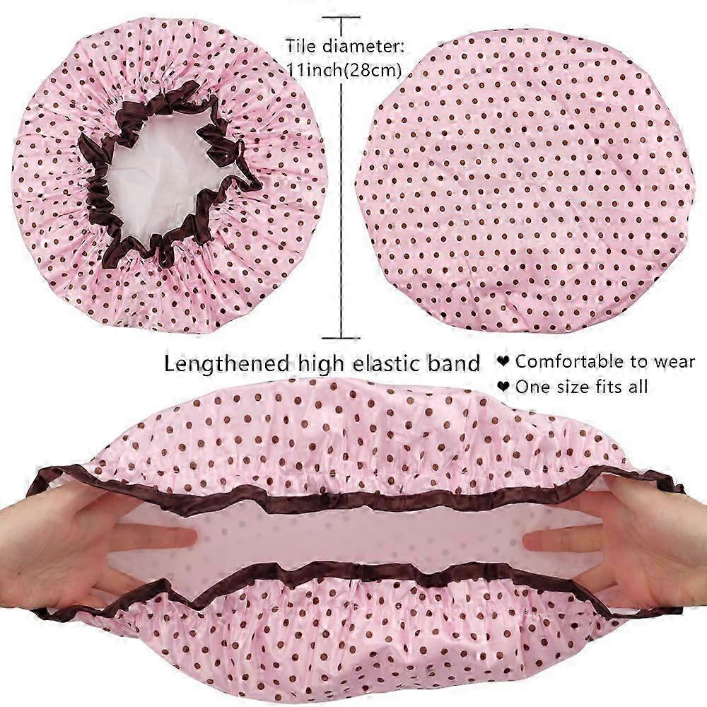 Four-Pack Double Waterproof Shower Cap