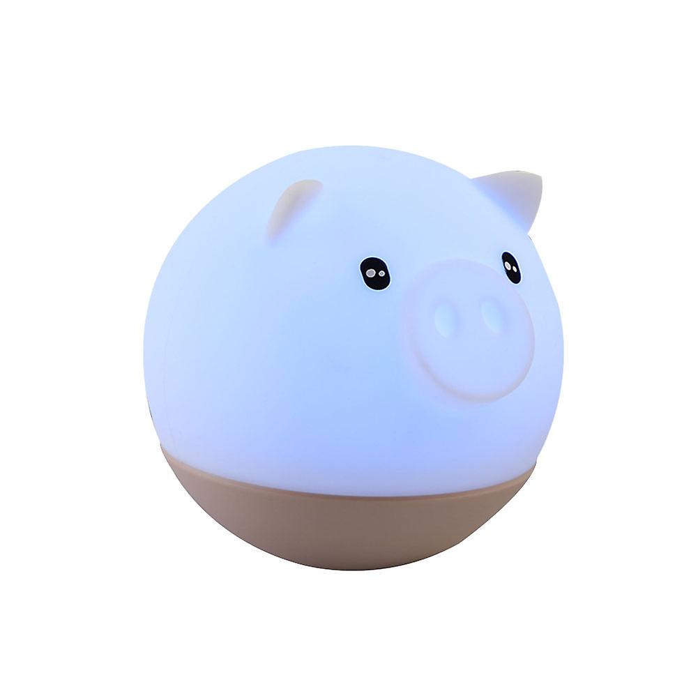 LED Night Light Pig Shaped Tumbler Soft Silicone 1200mAh Night Lamp pour Chambre à coucher
