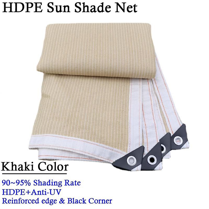 Outdoor Awning Hdpe Sunshade Net Balcony Sun Canopy Antiuv Swimming Pool Shading Sail Khaki