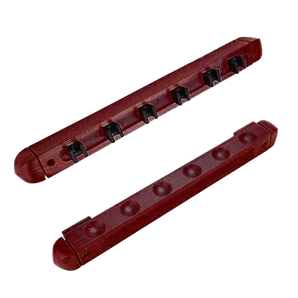 6-cue väggmonterad trä cue rack biljard väggställ