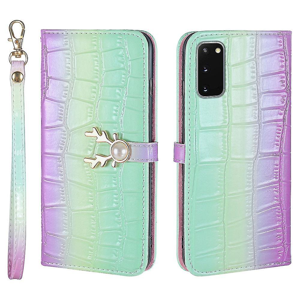 Compatible With Samsung Galaxy S20 Case Deer Pattern Elk Flip Leather Wallet Cover - Blue