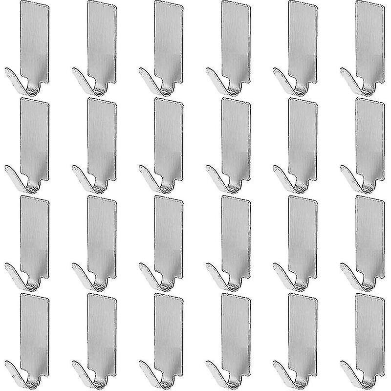 24pc Adhesive Hook Stainless Steel Hook -