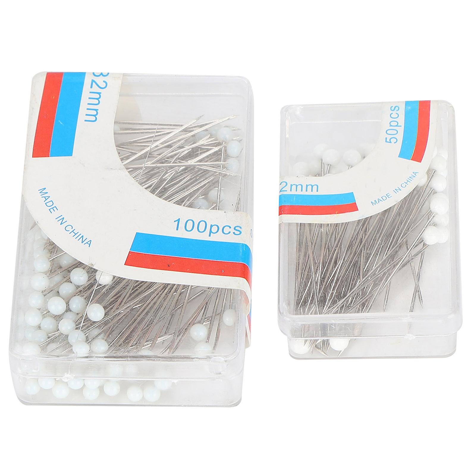 2 Pack Ball Head Sewing Pins, Straight Pins with Ball, for DIY Crafts, Fabric Sewing, White