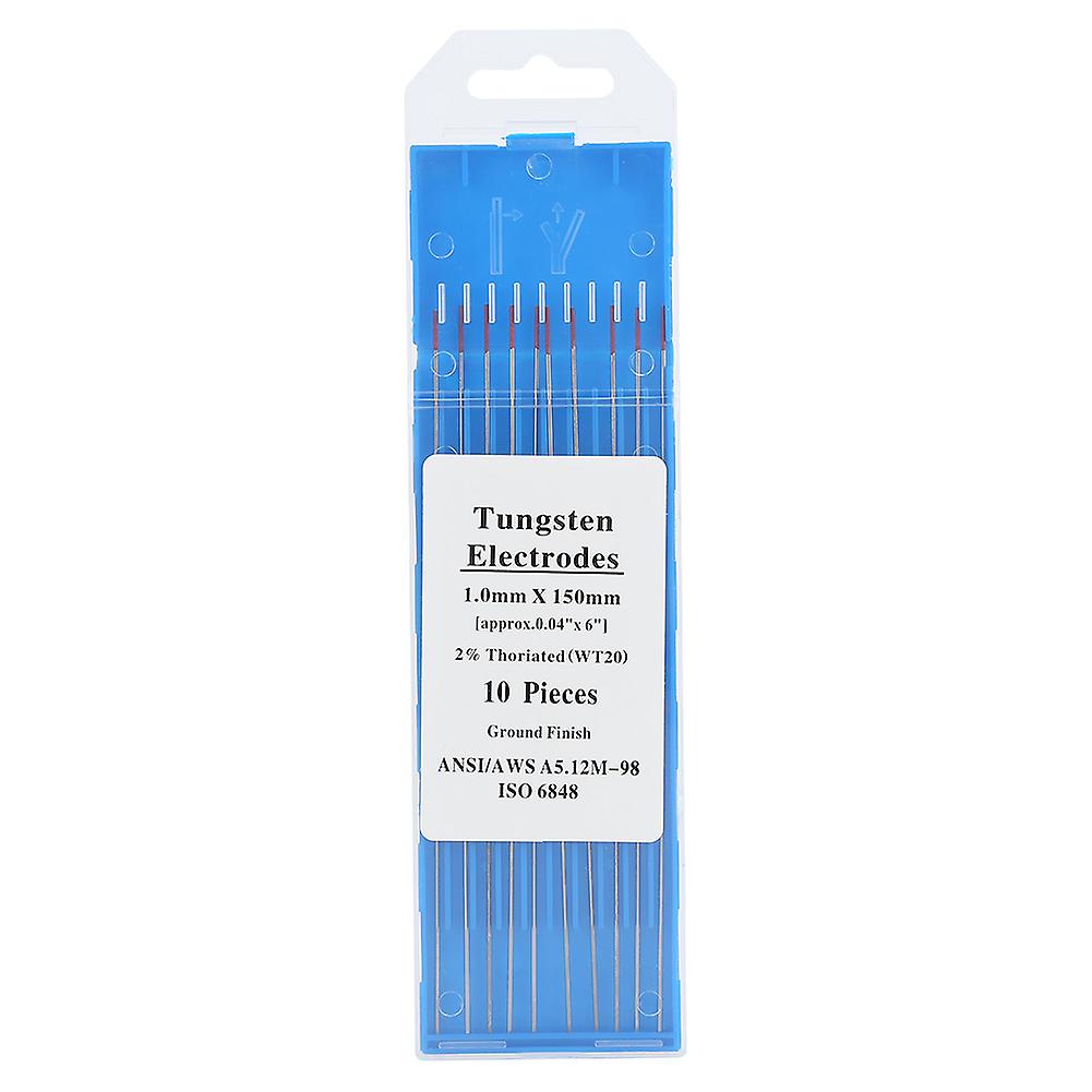 WT20 Tungsten Electrode, Professional 2% Thoriated TIG Rod for TIG Welding Machine (1.0mm x 150mm)