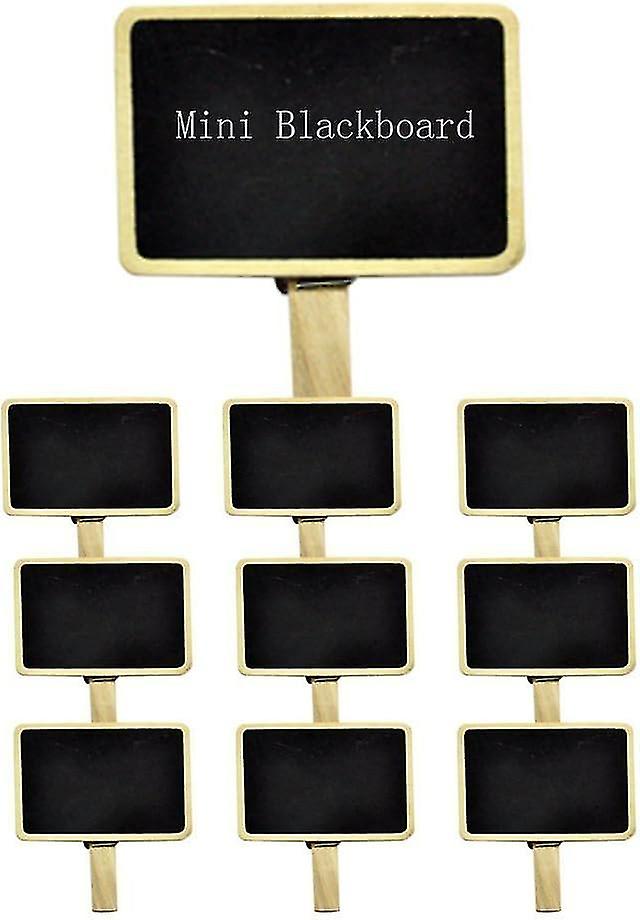 10pcs Mini Rectangular Wooden Chalkboard Clips Message Board Party Decorations