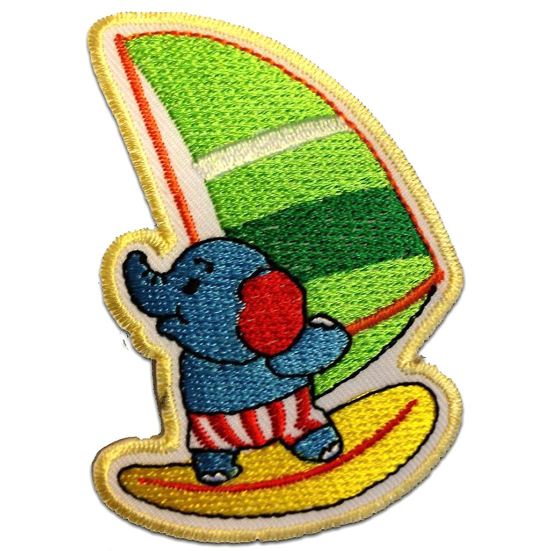 Patch / Iron-on Patch - Surfing Elephant - Multiple Colors Selectable - 6.0 x 8.5 cm - Patch