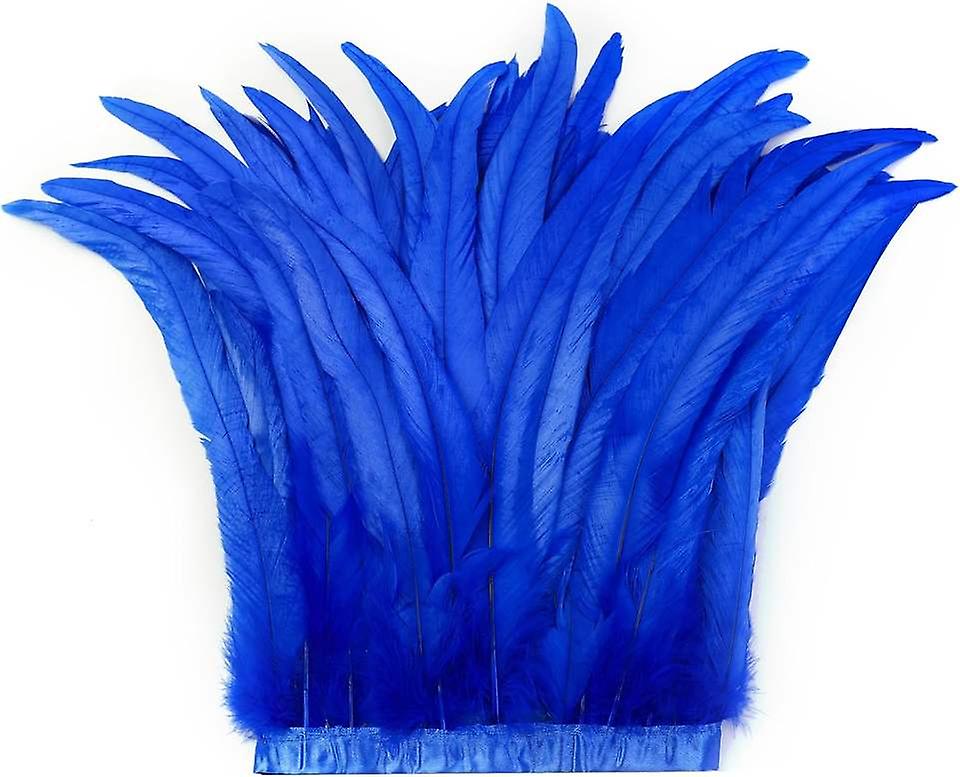 Wholesale 2m/piece Colored Rooster Tail Feather Fringe 8-10inch Pheasant Tail Feathers Ribbon Diy Crafts Carnival Costumes Decoration