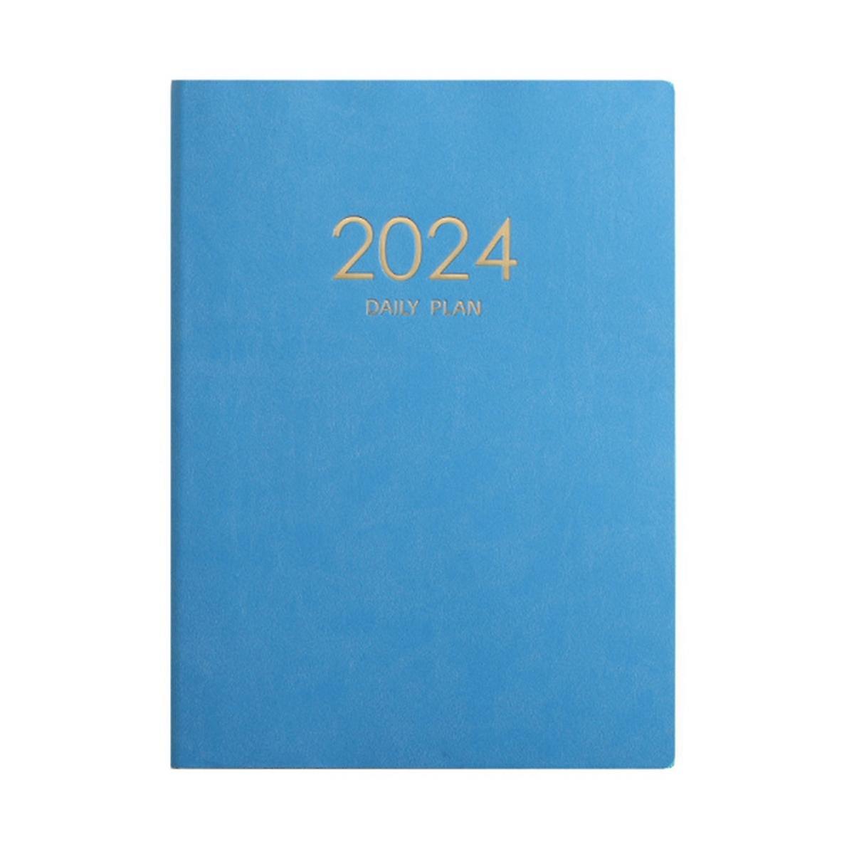 2024 Blue Plan Notebook Calendar Îngroșat Daily Plan Notebook Notebook săptămânal Office School Suppli