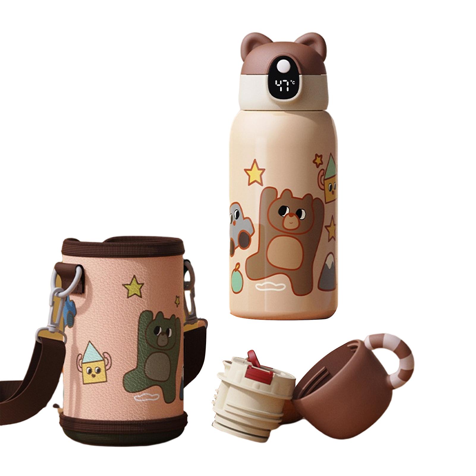 New Arrival Cute Girl Boys Thermos Cup With Straw Smart Display Temperature And Anti-scald Cartoon Cute Leak Proof Mug Children Gift
