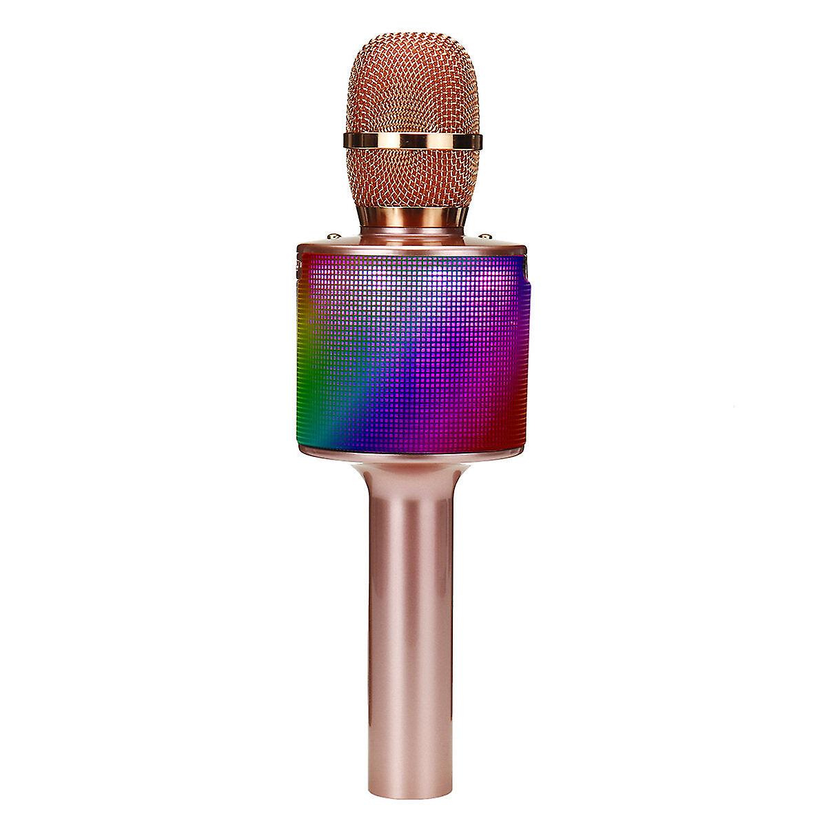 Wireless Microphone Bluetooth Speaker Hi-fi Tf Card Aux-in Luminous 2600mah Music Player Recorder For K Songs Karaoke Ktv Singing