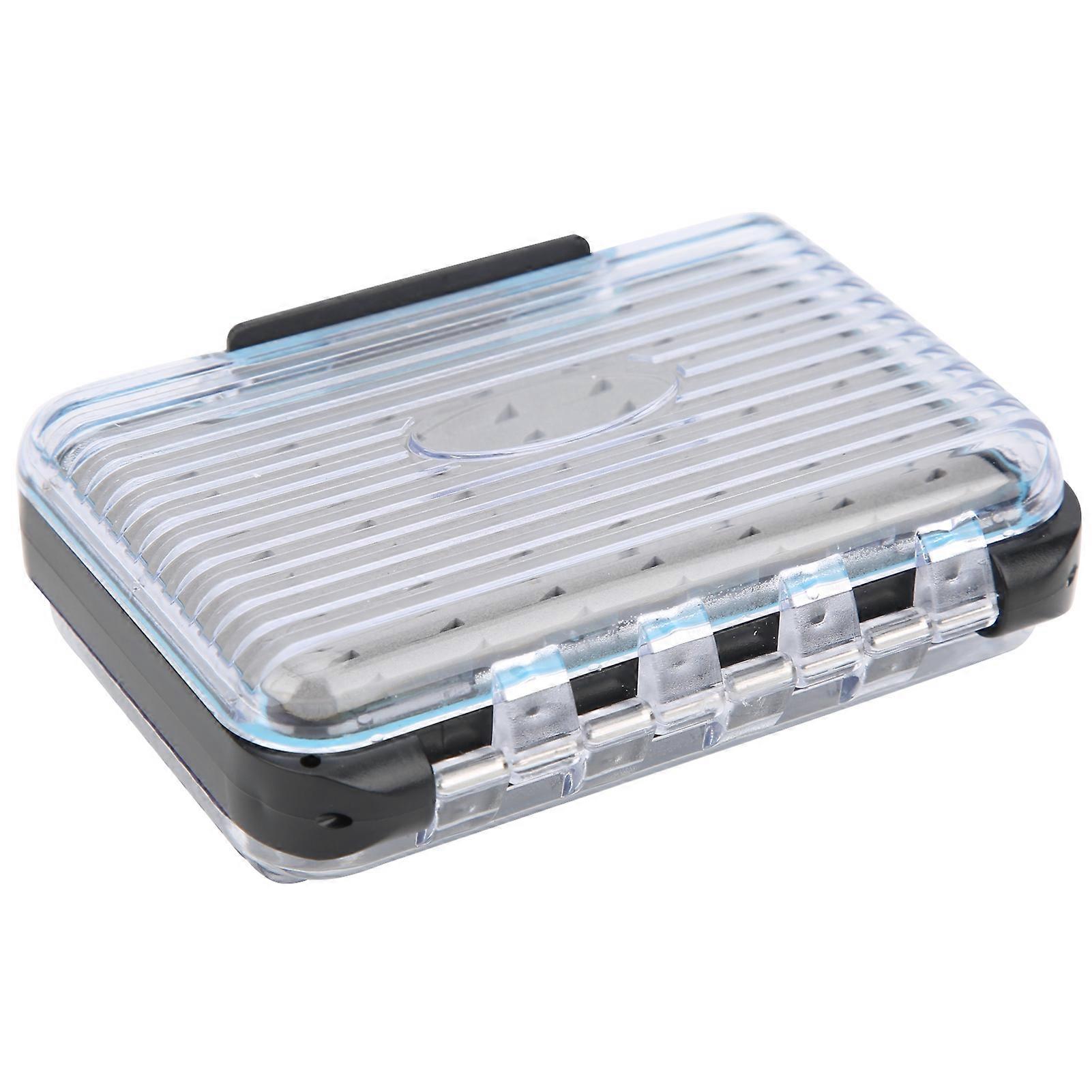 Fly Fishing Box PP Double Side Waterproof Case 10.8x7.8x3.2cm Blue