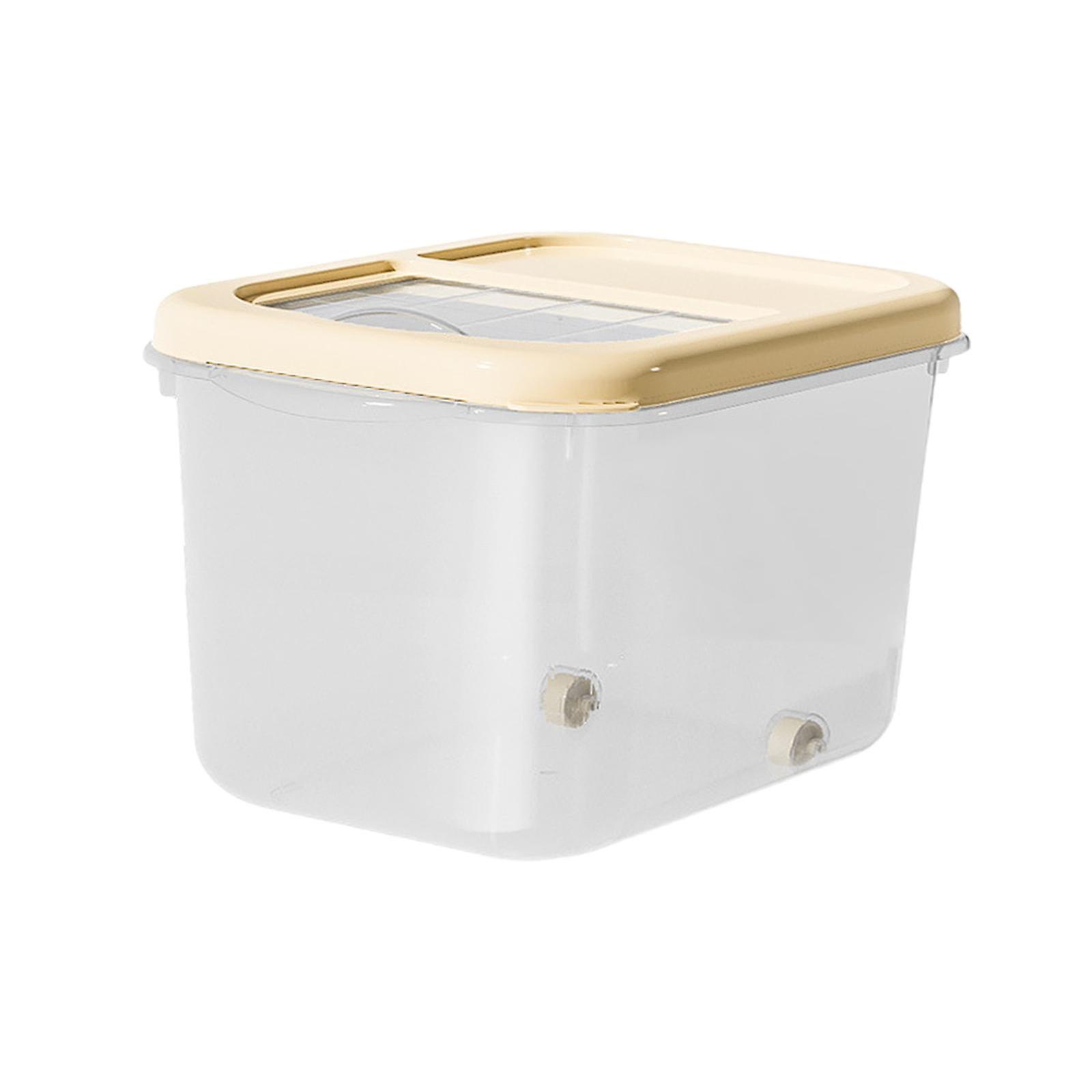 Rice Storage Container Cereal Container Bin, Grain Bucket Dry Food Container with Measuring Cup for Cabinet, Sugar, Snacks