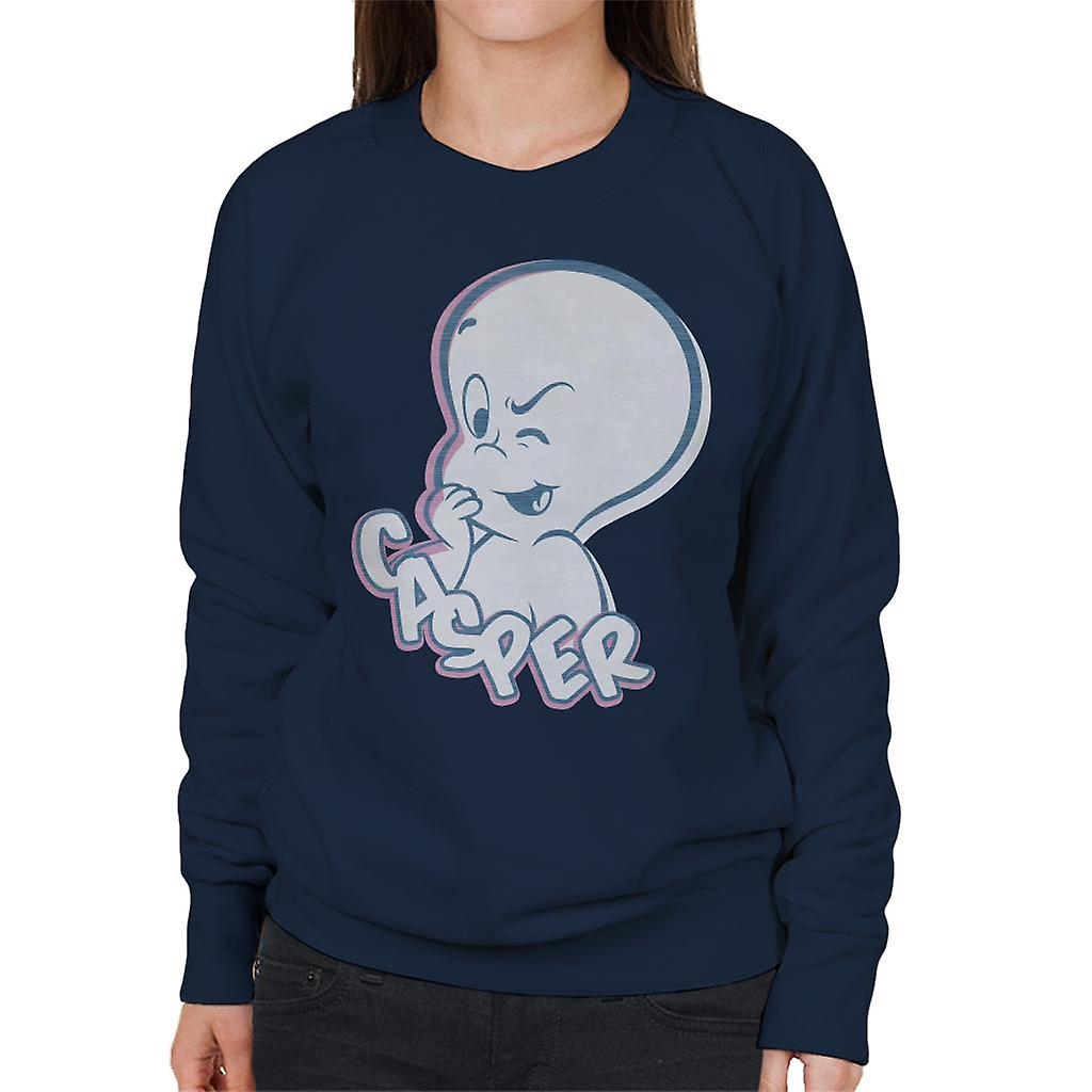 Casper The Friendly Ghost Winking Face Women's Sweatshirt