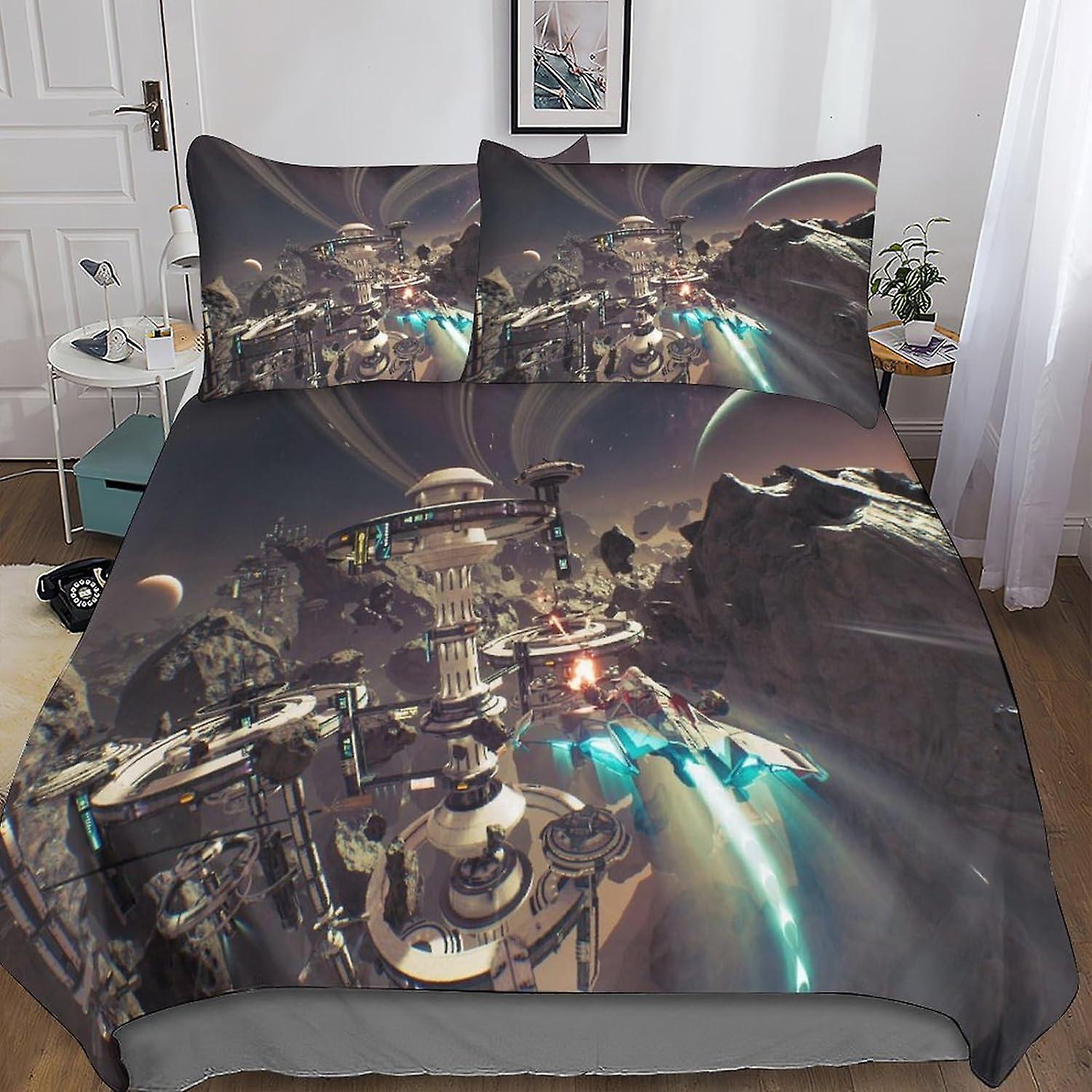 QIRMOUEY Star Wars Tryckt Påslakan Set Barn för Tonåringar Vuxna Sängkläder Set 3-delat Set Ultra Soft Microfiber Täcke Täcke Täcke Med Dragkedja Closu