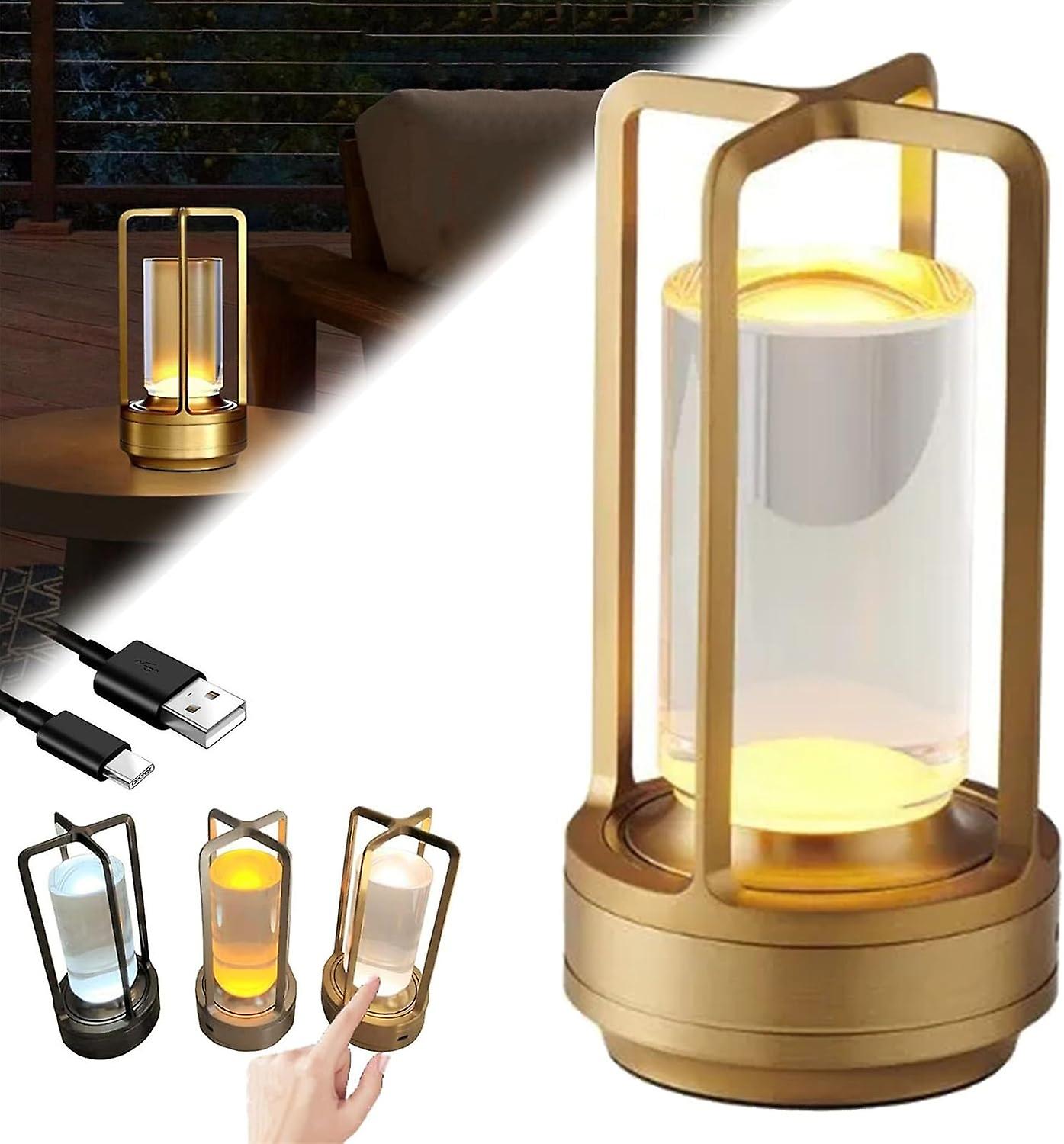 Lumison Crystal Lantern Table Lamp, Dining Room Lamp - Portable LED Desk Lamp