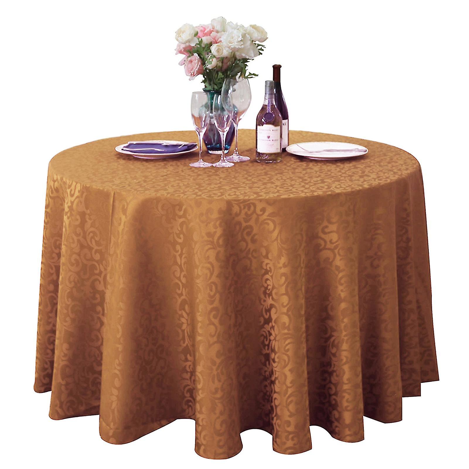 Tablecloth Tear Resistant No Fading Polyester Washable Round Tablecloth For Kitchen