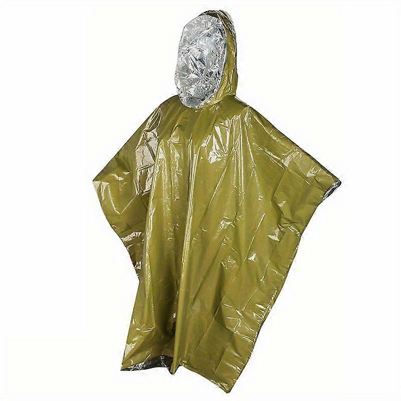 Heavy Duty Emergency Rain Poncho with Hood - Reusable Thermal Blanket for Camping and Survival - Waterproof Gear for Emergency Kits