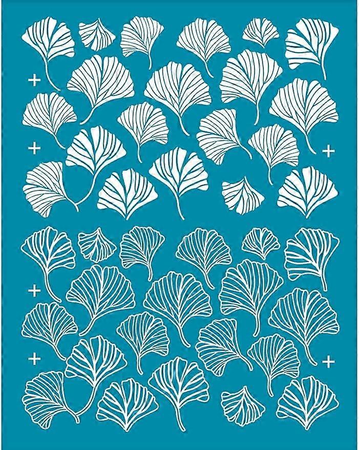 4x5 Inch Layered Clay Stencils Ginkgo Leaf Silk Screen Printing Stencils Autumn Tree Transfer Silkscreen Stencils