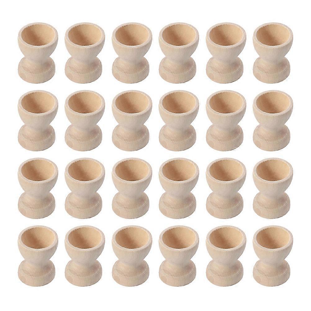 24pcs Wooden Egg Holders Egg Cups Egg Storage Holders Easter Egg Cups for Home