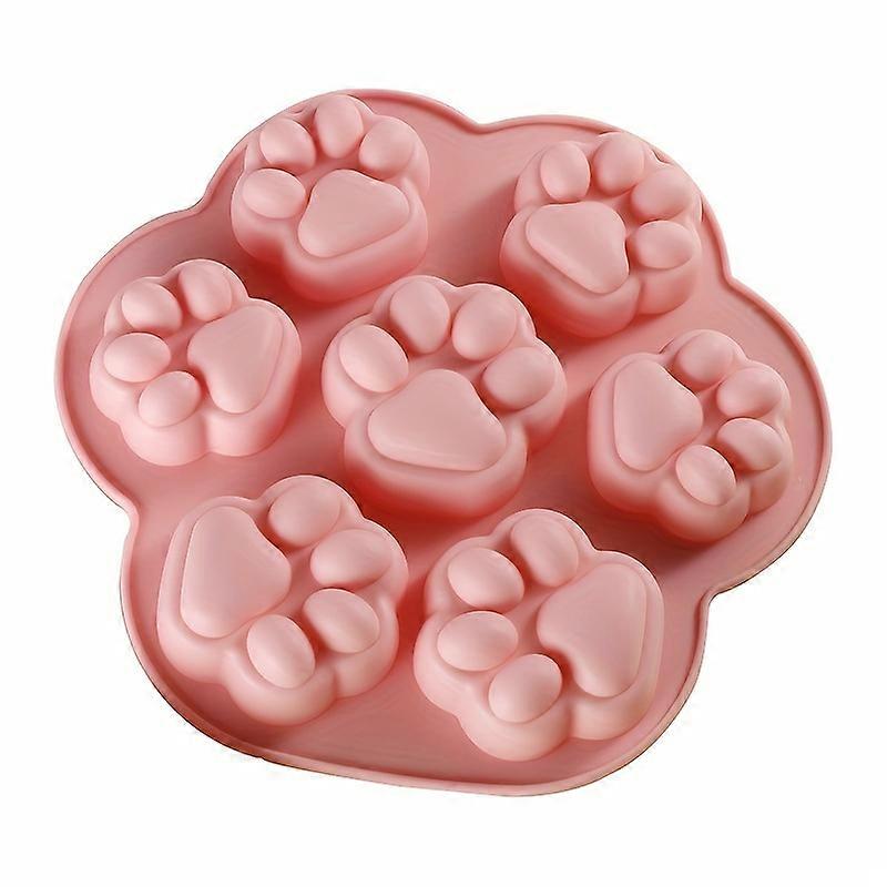 Silicone Paw Print Mold, 7 Cavity Dog Treat Molds Non-Stick Food Grade Silicone Molds For Making Biscuits, Cookie, Candy, Baking, Chocolate, Jelly