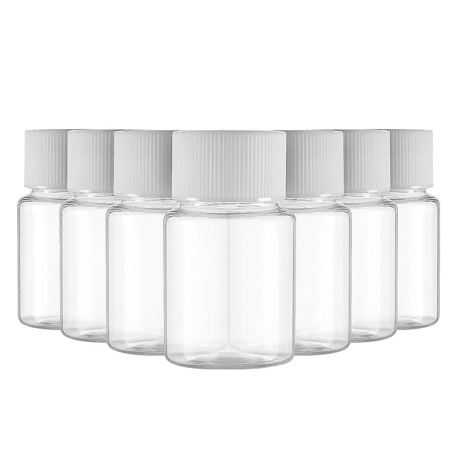 10pcs Travel Size Plastic Bottles Empty Small Vials Screw Lid Refillable Containers for Powder Liquids (30ML)