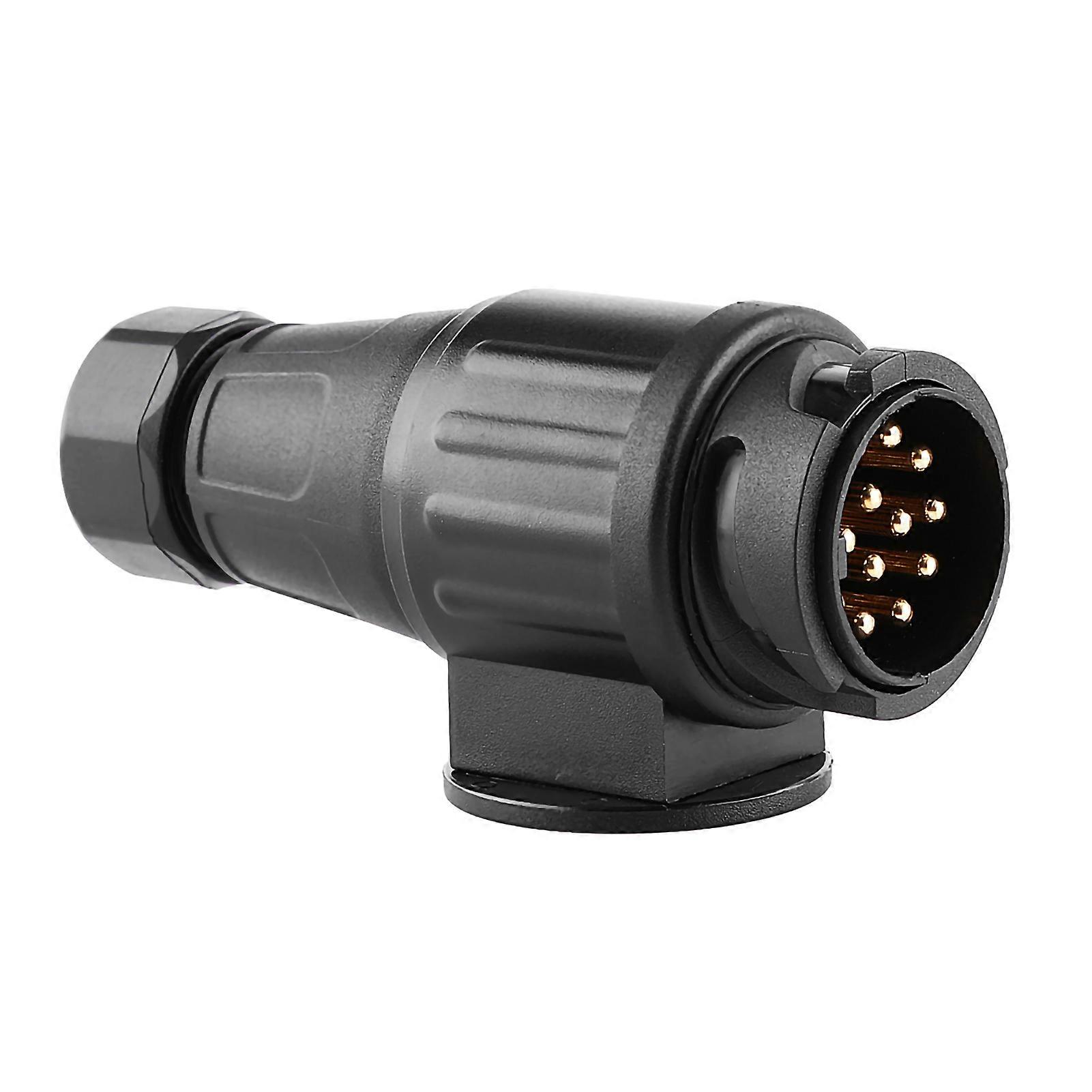 12v 13 Pin Electric Trailer Plug Plastic 13 Pole Wiring Connector Adapter Black