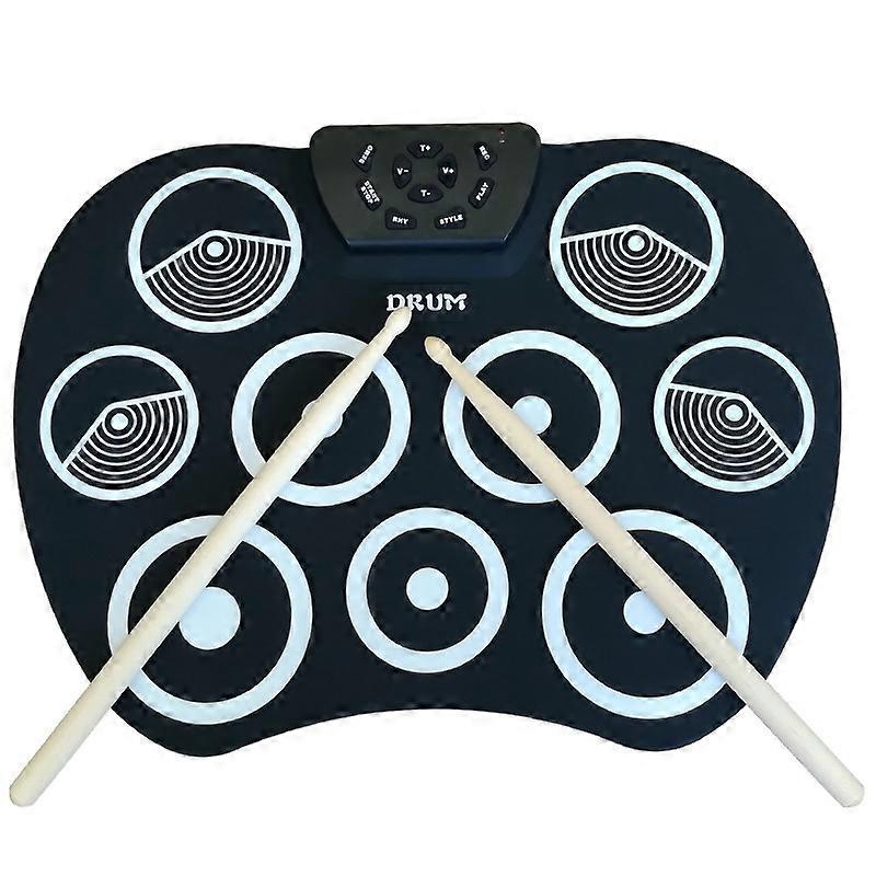 Portable hand-rolled drum set with foot pedal portable electronic drum for children and youth percus
