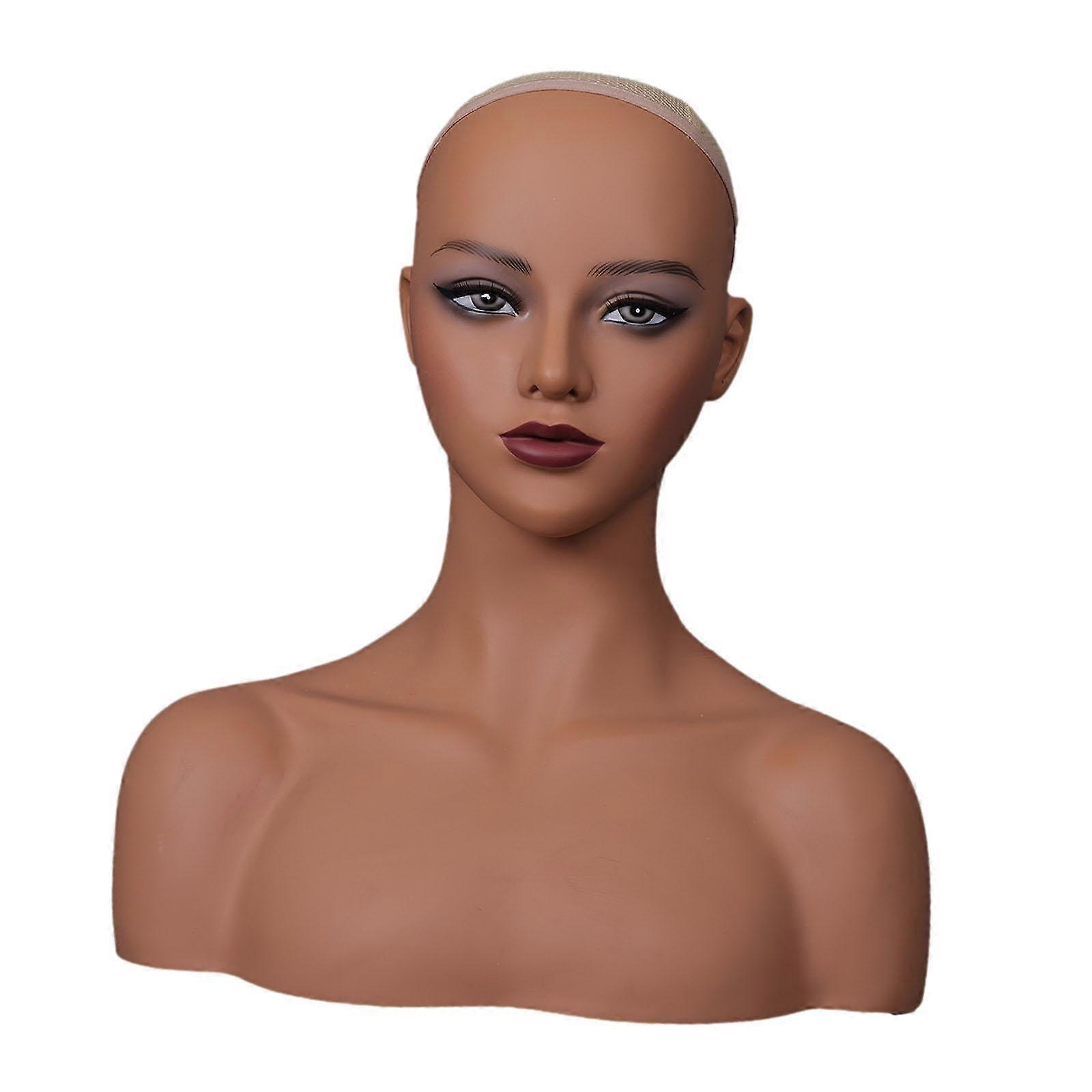 マネキンヘッドイヤリング用ショルダー付き女性マネキンヘッドウィッグネックレス