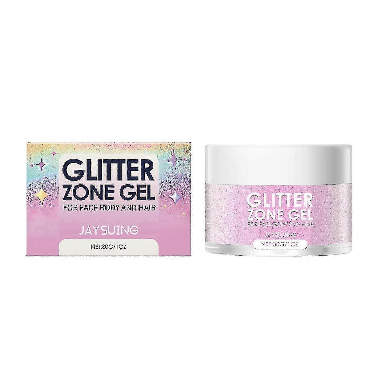ג'ל ג'ל Jaysuing Glitter מסיבת כדור קרנבל הדגשה תלת מימדית ג'ל גוף פנים ברק טבעי - אדום ניאון 30G -3603974957089