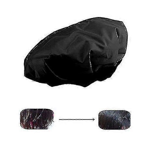 DIYサーマルヘアヒートキャップ電子レンジ対応マイクロヘアコンディショニングハットスパキャップスタイリングツールブラック(ヘアヒートキャップ)