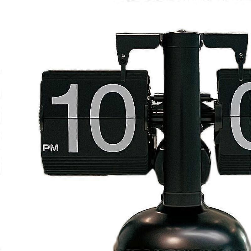 Cyfrowy zegar z klapką Wyciszenie Dokładny mechaniczny zegar stołowy z klapką do gabinetu w salonie Pojedyncza stopa cała czarna
