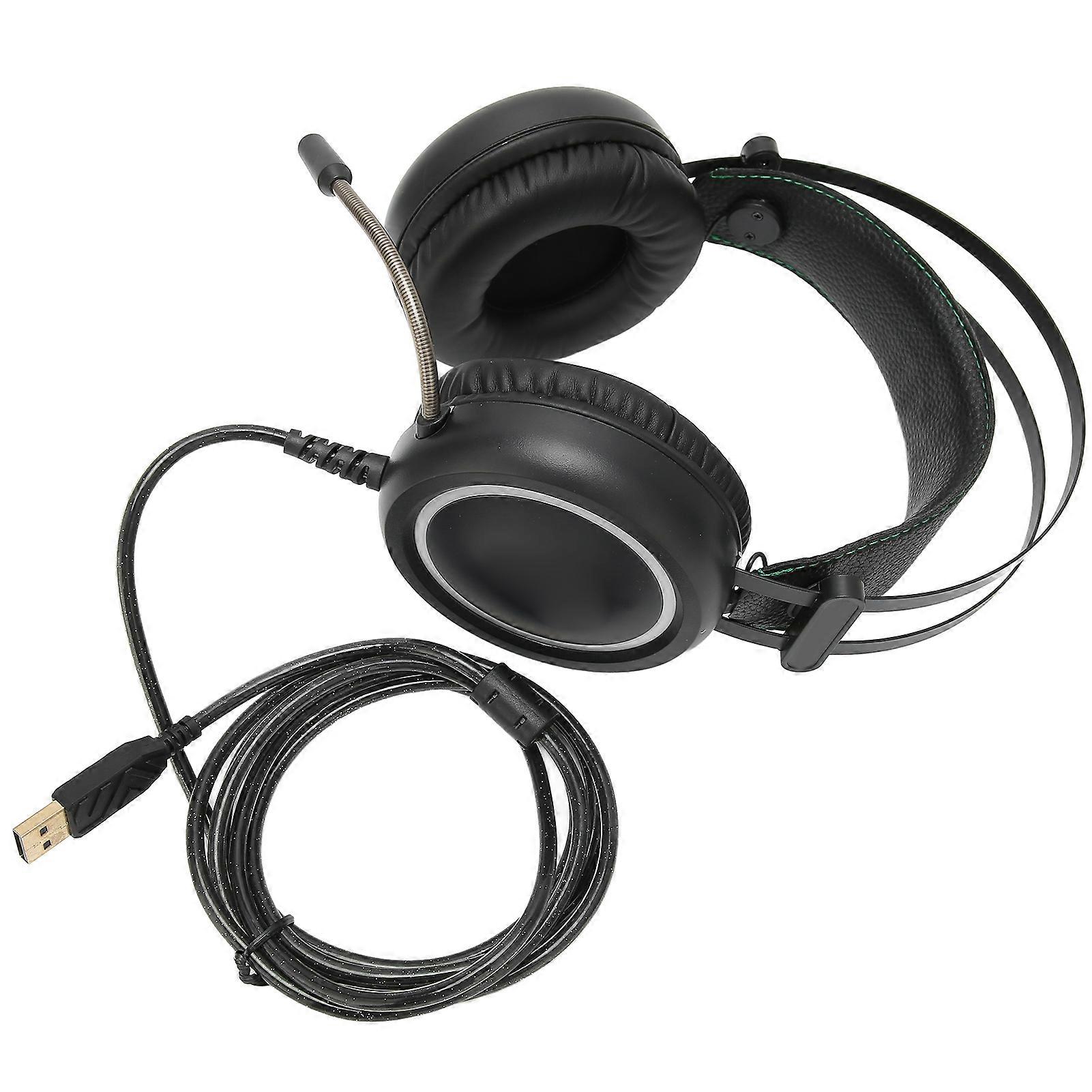 H1 Gaming Headset 7.1 Virtual Surround RGB Effects Multifunction Over Ear Headphones for PC