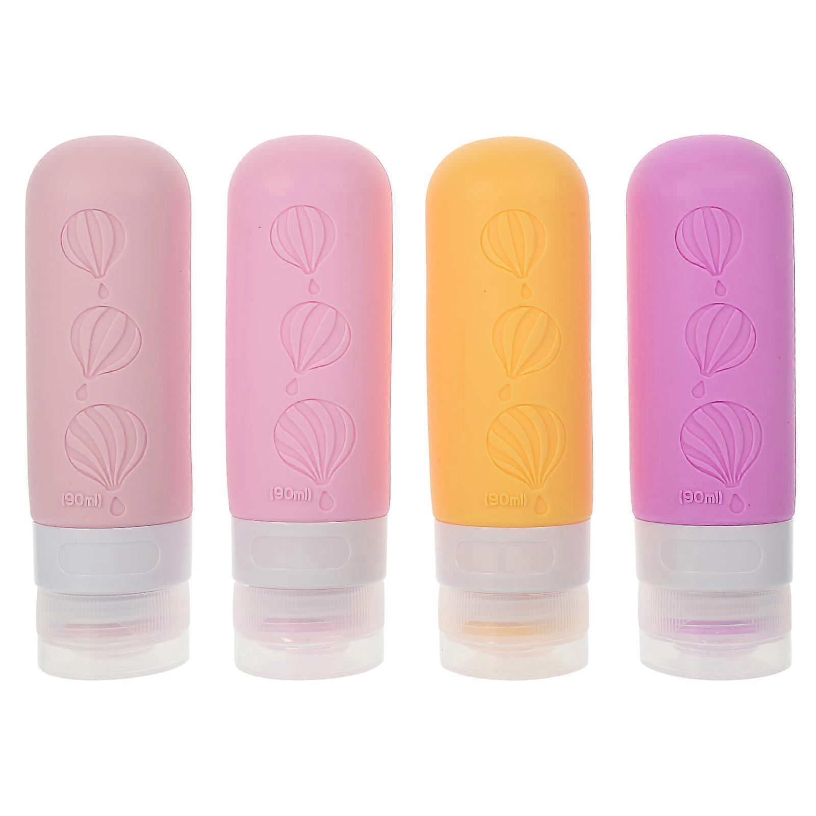 4pcs Empty Travel Bottles Silicone Travel Bottle Refillable Lotion Shampoo Bottles