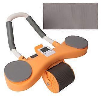 Ab Exercise Roller Automatic Springback Anti Slip Dual Wheel Detachable Abdominal Wheel with Knee Mat for Home Gym Orange YEMAA