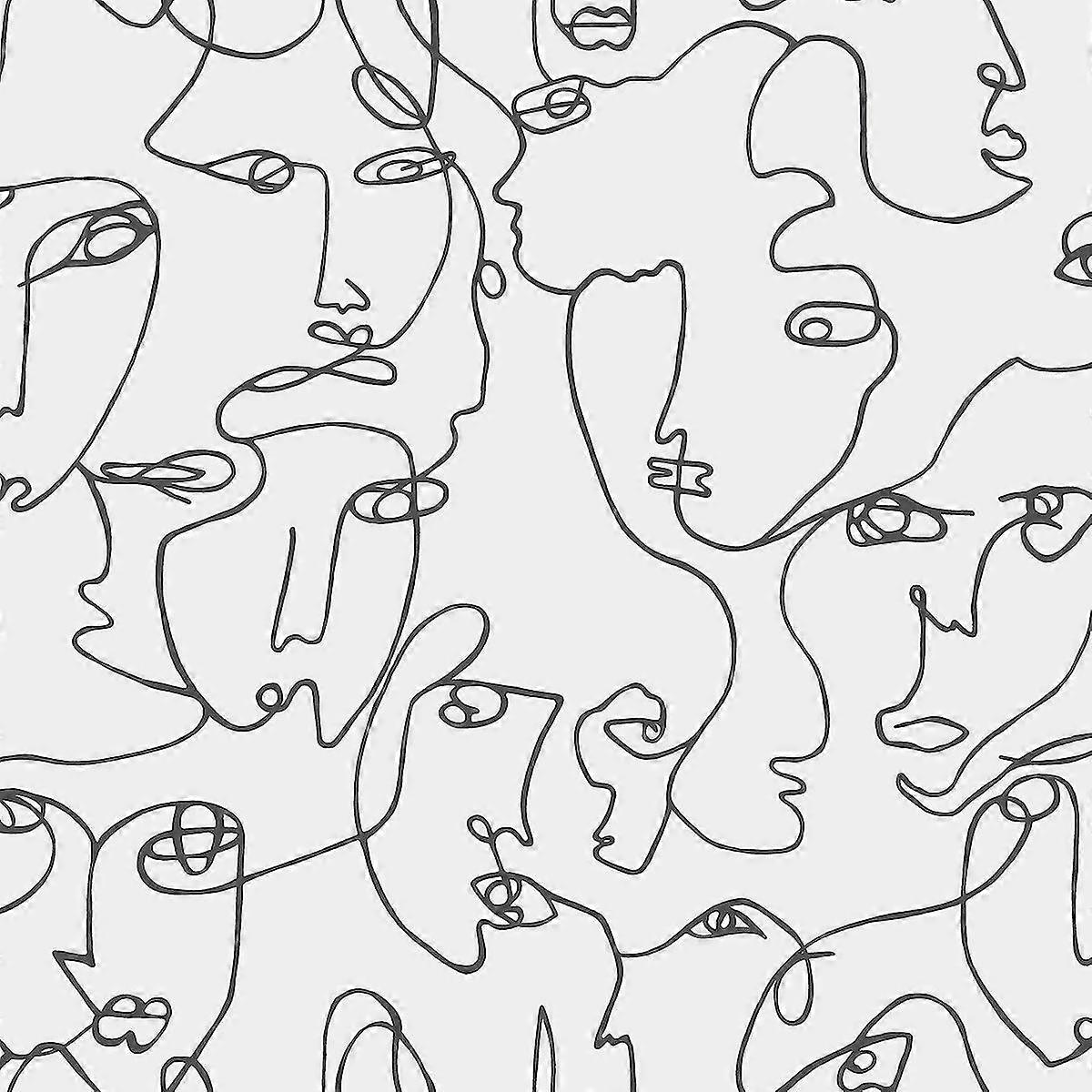Abstract Faces Wallpaper Black / White Holden 12993