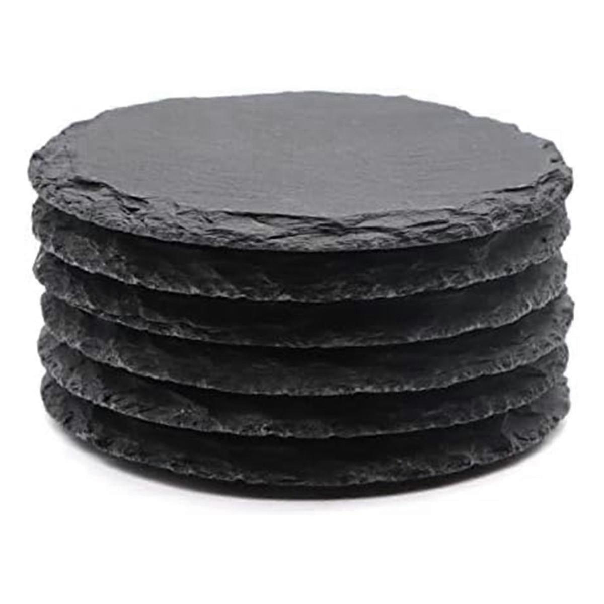 6 Pack Round Rock Drink Coasters, 4 polegadas Rock Stone Coasters Bulk Cup Coasters com Anti-Scratch Bo