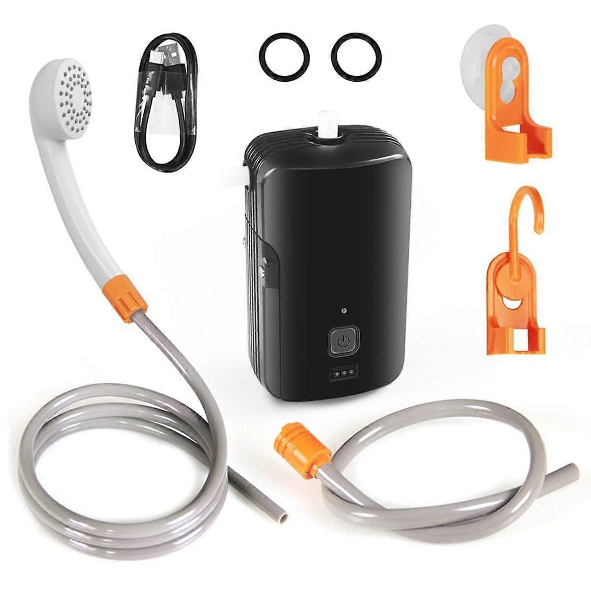 Outdoor Shower Portable Electric Shower Pump Waterproof with 2-Level Water Flow for Camping Hiking Picnic
