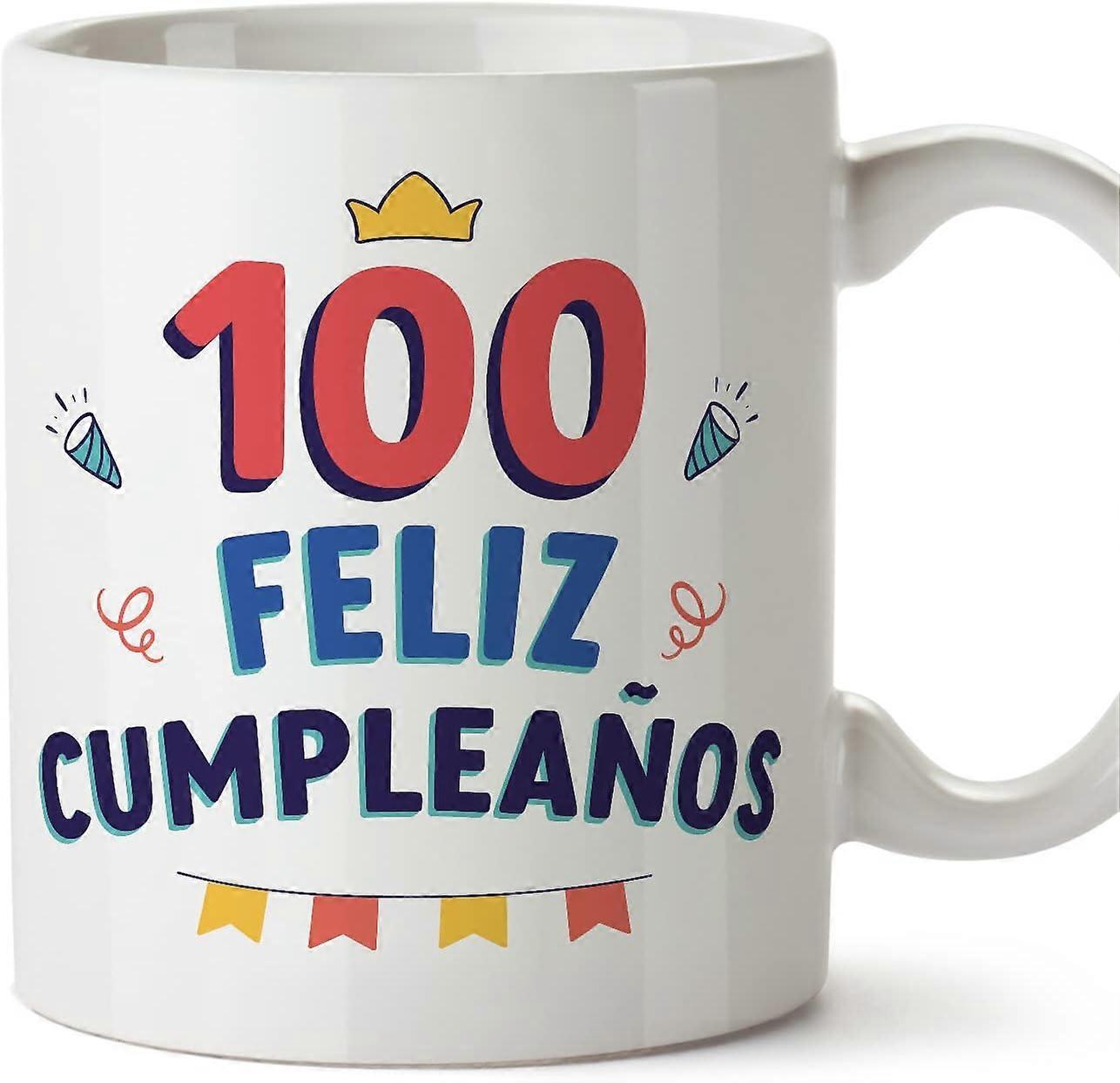 スペインのFeliz Cumpleaosの100バースデーマグカップ!ファニーアニバーサリープレゼント11オンス